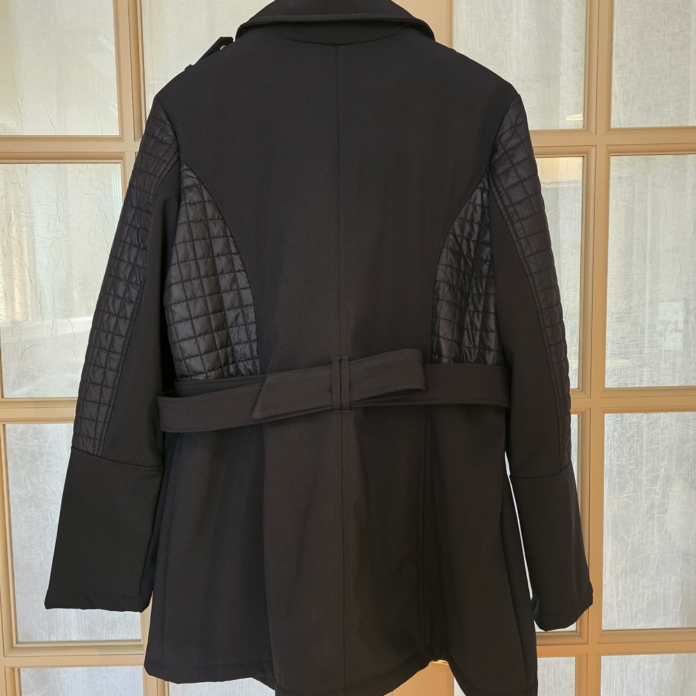 Michael Kors Black Quilted Trench Coat - Picture 5 of 12